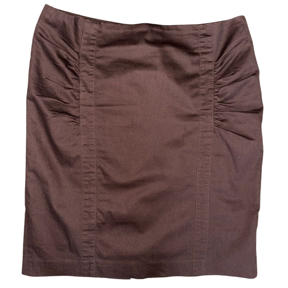 Apostrophe Womens Side Ruched Back‎ Slit Brown Pencil Skirt Size 12